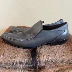 Gordon Rush Italian Grey Leather Loafer Dress Shoes‎ US Men's Size 10.5